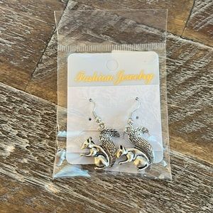 NEW!! Silver squirrel earrings